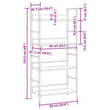 4-Layer Book Shelf Oak 60x27.6x124.5 cm Engineered Wood - Extra Image