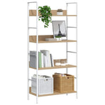 4-Layer Book Shelf Oak 60x27.6x124.5 cm Engineered Wood
