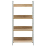4-Layer Book Shelf Oak 60x27.6x124.5 cm Engineered Wood - Side View