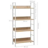 4-Layer Book Shelf Oak 60x27.6x124.5 cm Engineered Wood - Close-Up Angle