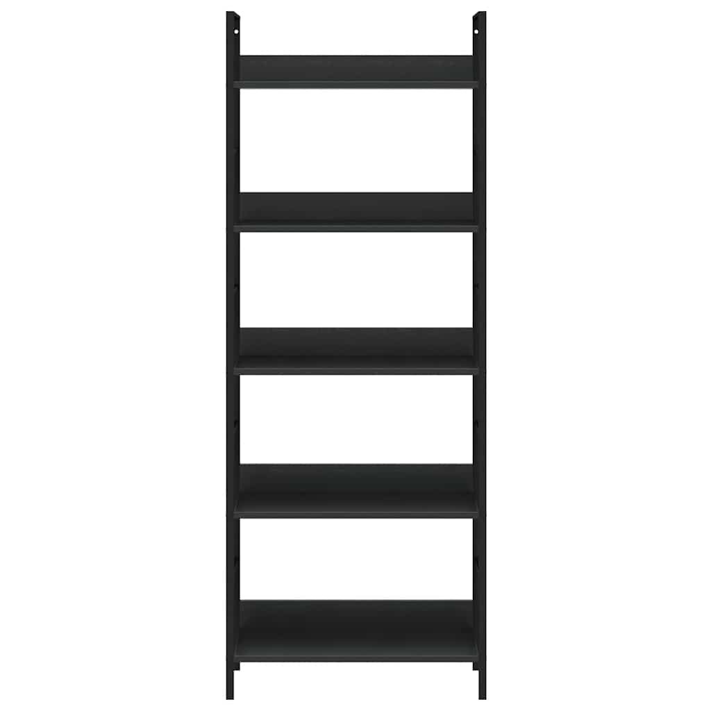 5-Layer Book Shelf Black 60x27.6x158.5 cm Engineered Wood