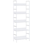 5-Layer Book Shelf White 60x27.6x158.5 cm Engineered Wood