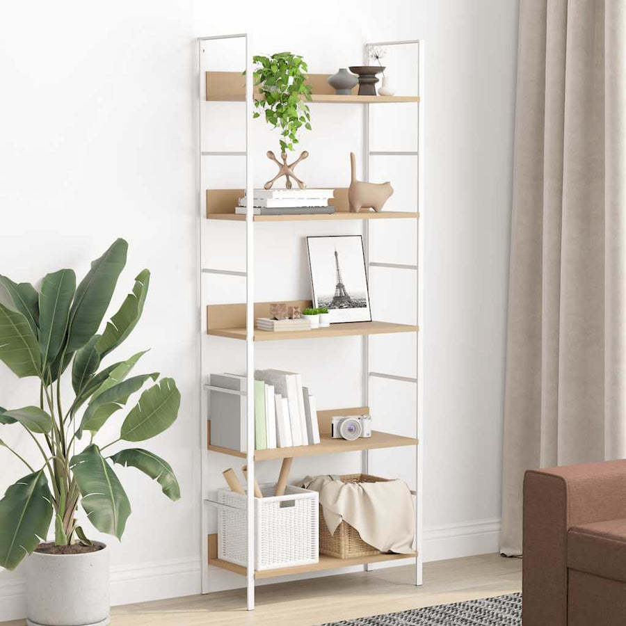 5-Layer Book Shelf Oak 60x27.6x158.5 cm Engineered Wood