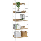 5-Layer Book Shelf Oak 60x27.6x158.5 cm Engineered Wood - Top-Down View