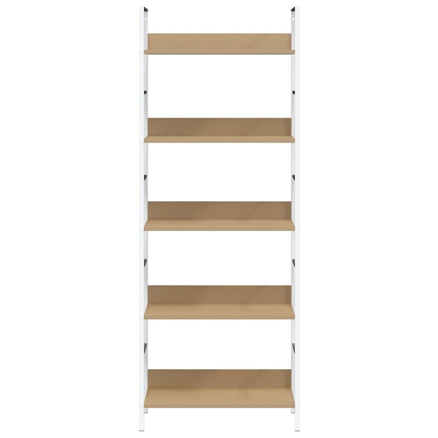 5-Layer Book Shelf Oak 60x27.6x158.5 cm Engineered Wood
