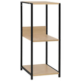 Small Straight Book Shelf Black and Oak 33.5x39.6x79.7 cm Engineered Wood - Front View