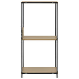 Small Straight Book Shelf Black and Oak 33.5x39.6x79.7 cm Engineered Wood