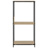 Small Straight Book Shelf Black and Oak 33.5x39.6x79.7 cm Engineered Wood - Top-Down View