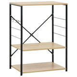 Microwave Cabinet Black and Oak 60x39.6x79.5 cm Engineered Wood - Front View