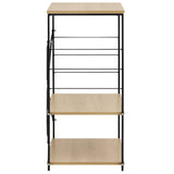 Microwave Cabinet Black and Oak 60x39.6x79.5 cm Engineered Wood - Top-Down View