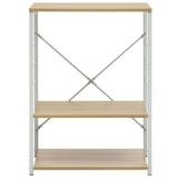 Microwave Cabinet White and Oak 60x39.6x79.5 cm Engineered Wood