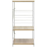 Microwave Cabinet White and Oak 60x39.6x79.5 cm Engineered Wood