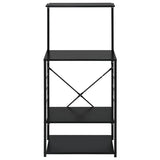 Microwave Cabinet Black 60x39.6x123 cm Engineered Wood - Side View