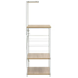 Microwave Cabinet White and Oak 60x39.6x123 cm Engineered Wood - Top-Down View