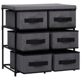 Storage Cabinet with 6 Drawers 55x29x55 cm Grey Steel - Top-Down View