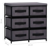 Storage Cabinet with 6 Drawers 55x29x55 cm Grey Steel - Extra Image