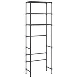 3-Tier Storage Rack over Toilet Black 53x28x169 cm - 45-Degree Angle