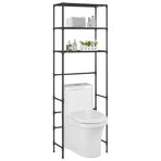 3-Tier Storage Rack over Toilet Black 53x28x169 cm