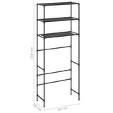 3-Tier Storage Rack over Laundry Machine Black 69x28x169 cm - Low Angle