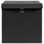 Storage Boxes with Lids 4 pcs Black 32x32x32 cm Fabric