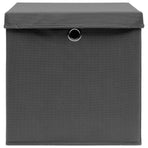 Storage Boxes with Lids 10 pcs Grey 32x32x32 cm Fabric