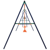 Swing Set with Gymnastic Rings and 4 Seats Steel - Side View