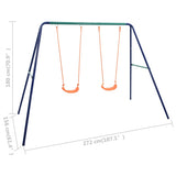 Swing Set with 2 Seats Steel - Close-Up Angle