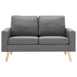 2-Seater Sofa Light Grey Fabric - Side View