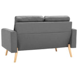 2-Seater Sofa Light Grey Fabric - 45-Degree Angle