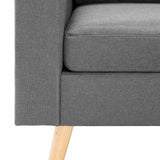 2-Seater Sofa Light Grey Fabric - Rear View