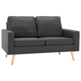 2-Seater Sofa Dark Grey Fabric - Front View