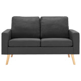 2-Seater Sofa Dark Grey Fabric - Side View