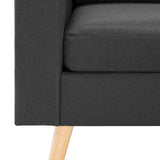 2-Seater Sofa Dark Grey Fabric - Rear View