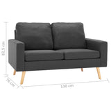 2-Seater Sofa Dark Grey Fabric - Close-Up Angle
