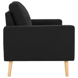 2-Seater Sofa Black Fabric - Top-Down View