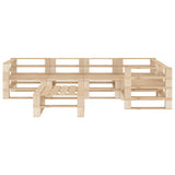 6 Piece Garden Lounge Set Pallets Wood - Front View