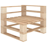 7 Piece Garden Lounge Set Pallets Wood - Close-Up Angle