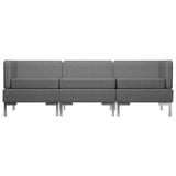 3 Piece Sofa Set Fabric Dark Grey - Side View