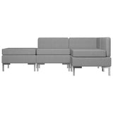 4 Piece Sofa Set Fabric Light Grey - Side View