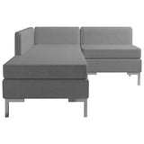 4 Piece Sofa Set Fabric Light Grey - Top-Down View