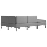 4 Piece Sofa Set Fabric Light Grey - 45-Degree Angle