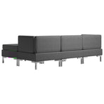 4 Piece Sofa Set Fabric Dark Grey