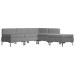5 Piece Sofa Set Fabric Light Grey