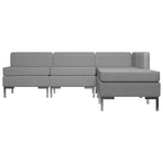 5 Piece Sofa Set Fabric Light Grey