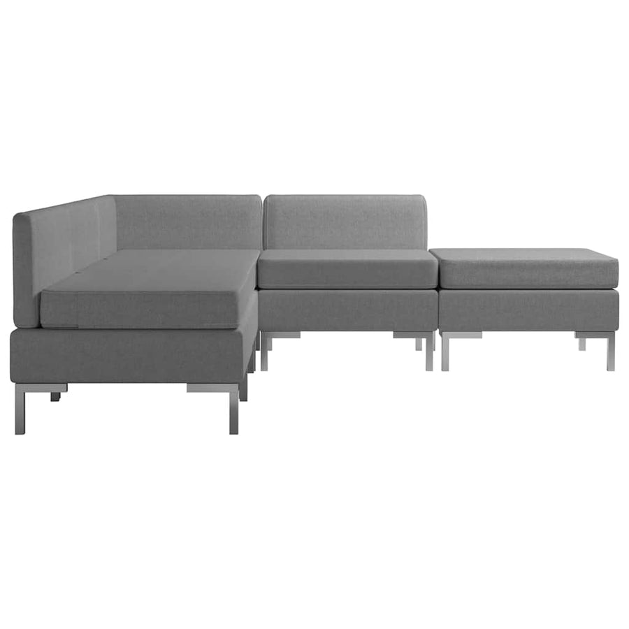 5 Piece Sofa Set Fabric Light Grey