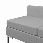 5 Piece Sofa Set Fabric Light Grey