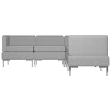 5 Piece Sofa Set Fabric Light Grey