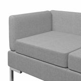 5 Piece Sofa Set Fabric Light Grey