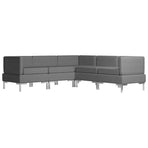 5 Piece Sofa Set Fabric Dark Grey