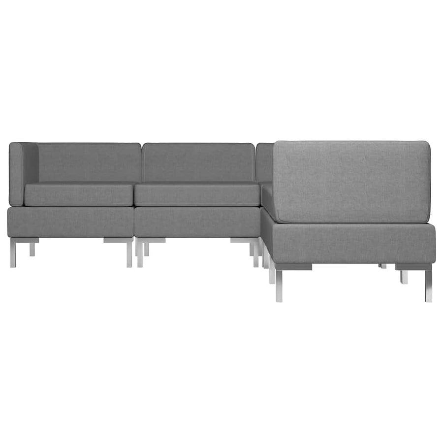 5 Piece Sofa Set Fabric Dark Grey